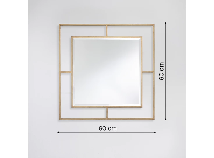 Afmetingen Spiegel Nico Bronze Square 8109.BSB vierkant brons Deknudt Mirrors
