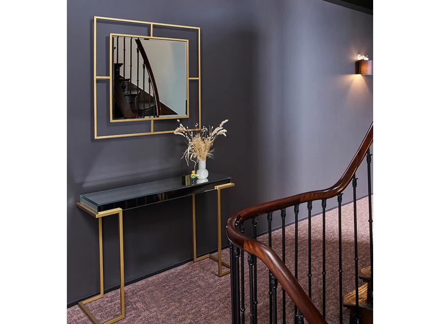 Sfeerfoto Spiegel Nico Bronze Square 8109.BSB vierkant brons Deknudt Mirrors