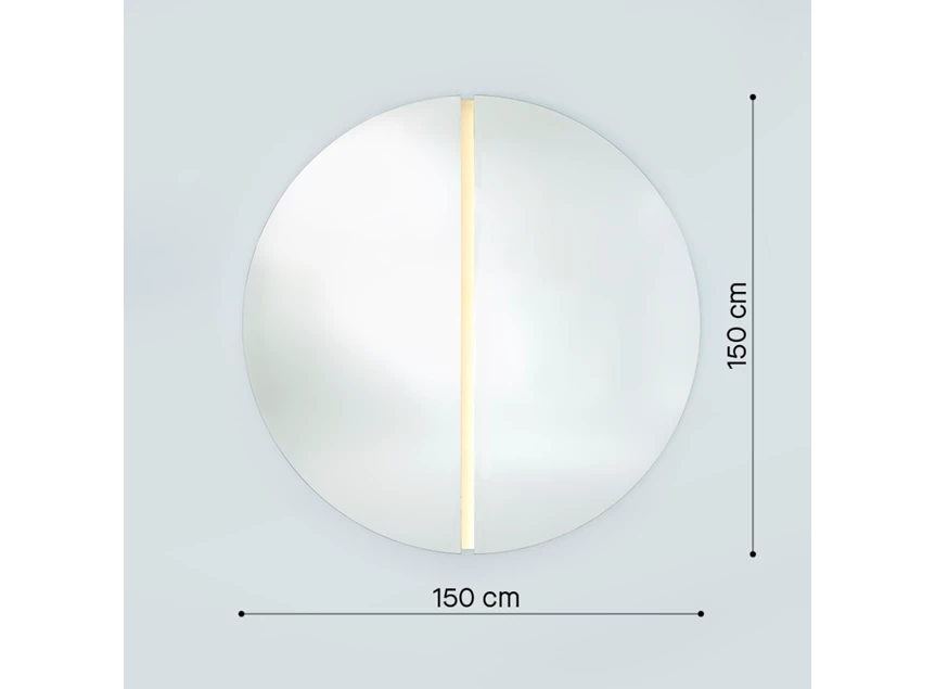 Afmetingen Spiegel Luna Light Round M 2869.390 rond Deknudt Mirrors