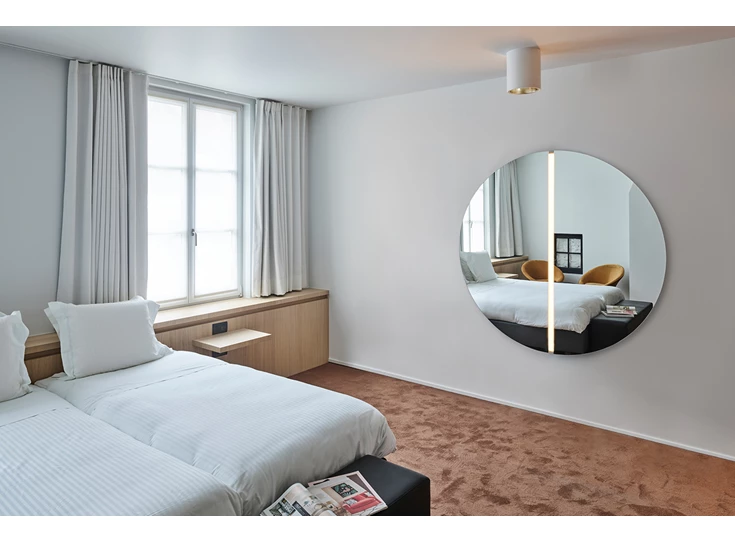 Slaapkamer Spiegel Luna Light Round M 2869.390 rond Deknudt Mirrors