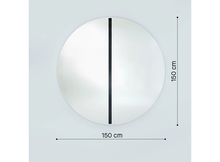 Afmetingen Spiegel Luna Black Round M 2869.350 rond Deknudt Mirrors