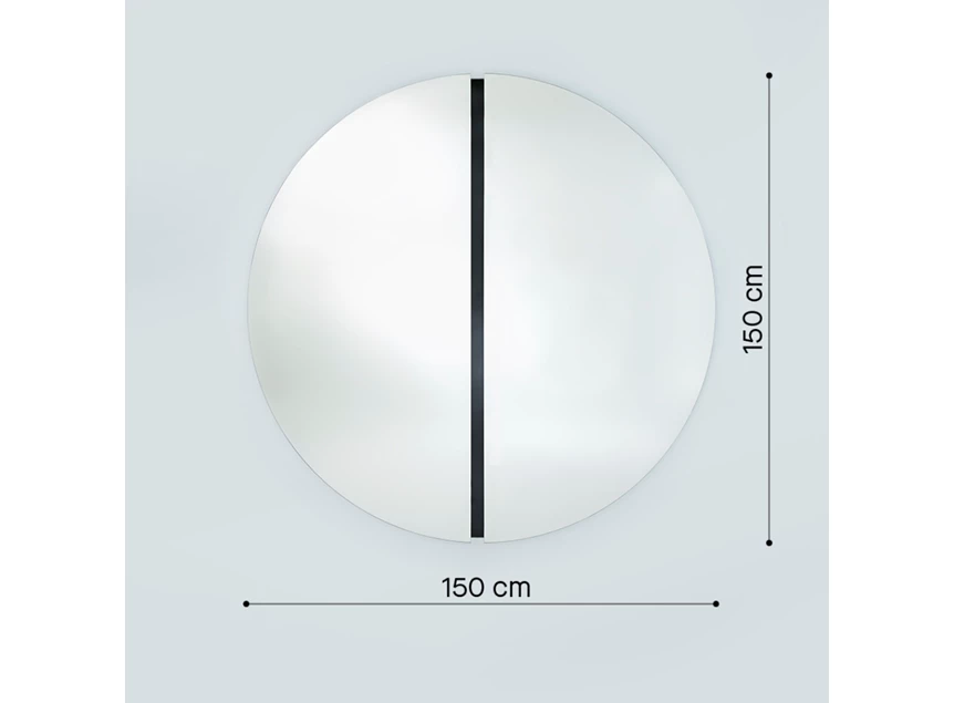Afmetingen Spiegel Luna Black Round M 2869.350 rond Deknudt Mirrors