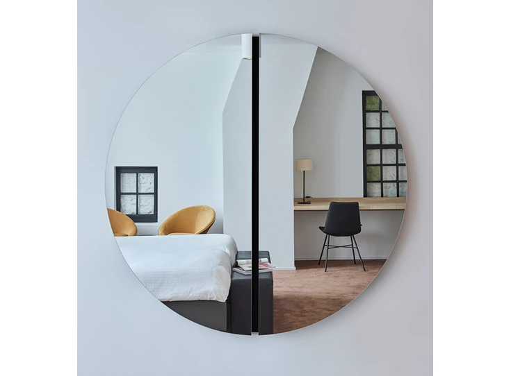 Front Spiegel Luna Black Round M 2869.350 rond Deknudt Mirrors