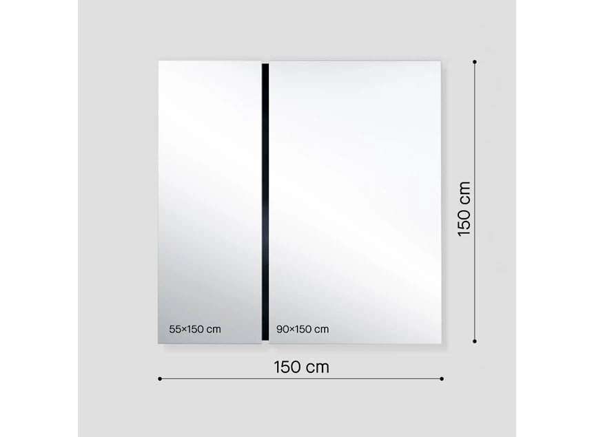 Afmetingen Spiegel Luna Black Rect M 2869.250 vierkant Deknudt Mirrors