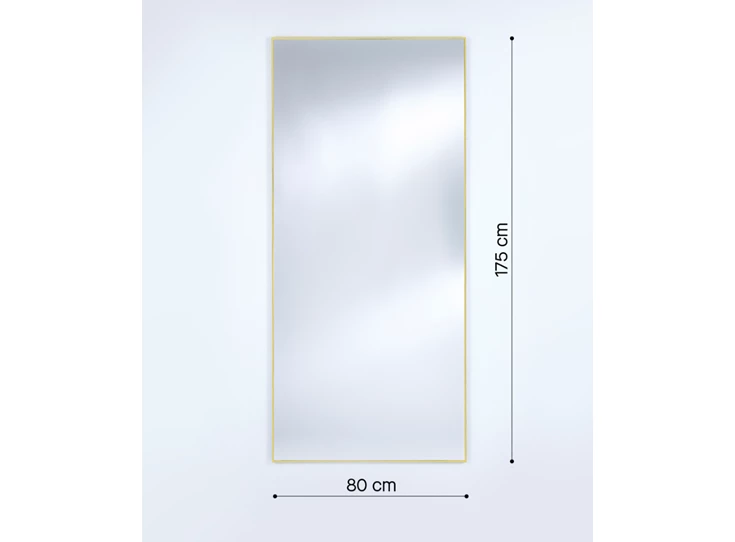 Afmetingen Spiegel Lucka Gold XL 2795.431 rechthoekig goud Deknudt Mirrors