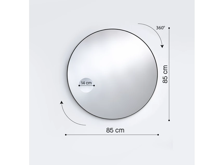 Afmetingen Spiegel Hoop Zoom Black M 2881.258 rond Deknudt Mirrors