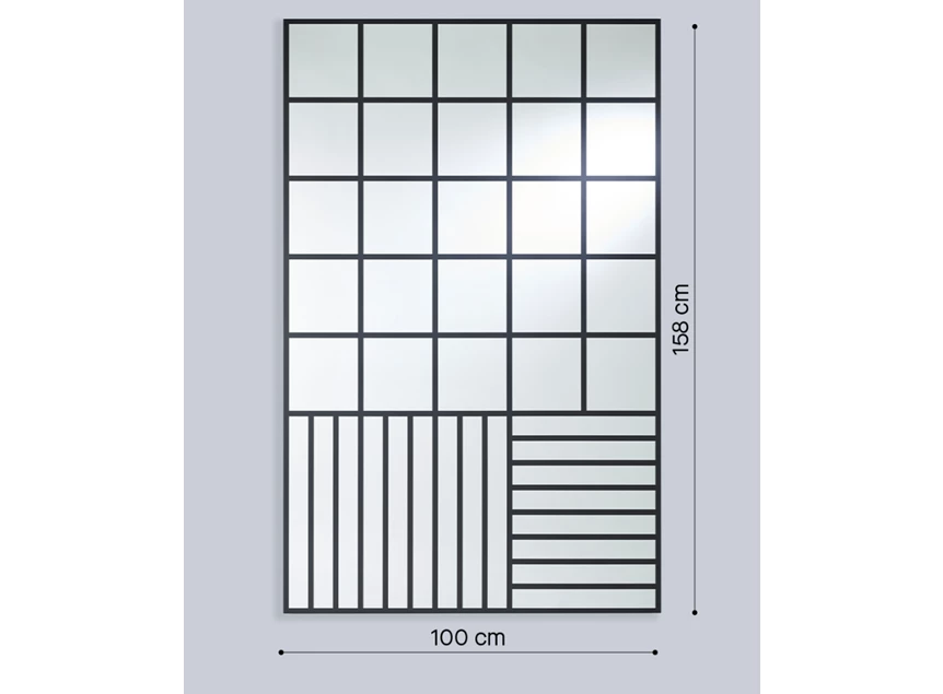 Afmetingen Spiegel Grid Black 2885.351 rechthoekig Deknudt Mirrors