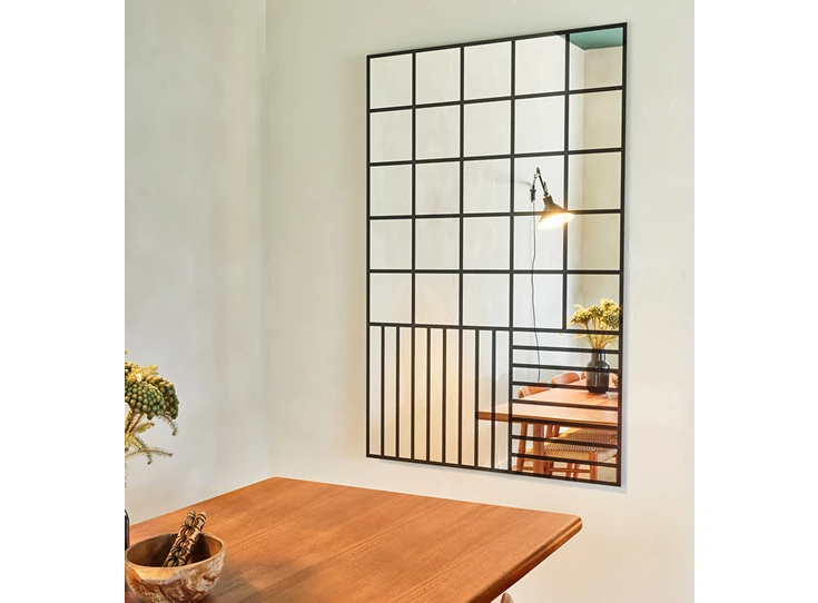 Sfeerfoto Spiegel Grid Black 2885.351 rechthoekig Deknudt Mirrors