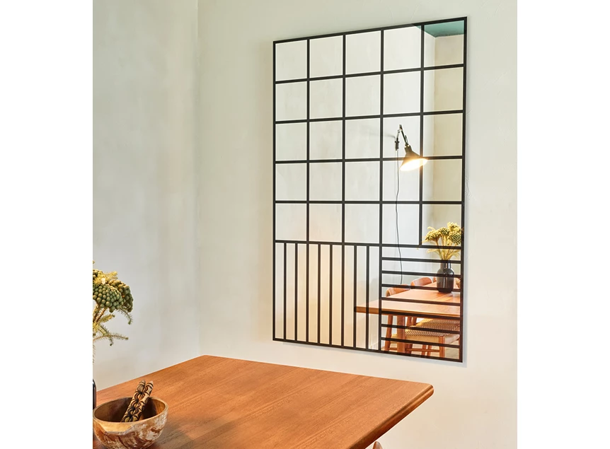 Sfeerfoto Spiegel Grid Black 2885.351 rechthoekig Deknudt Mirrors