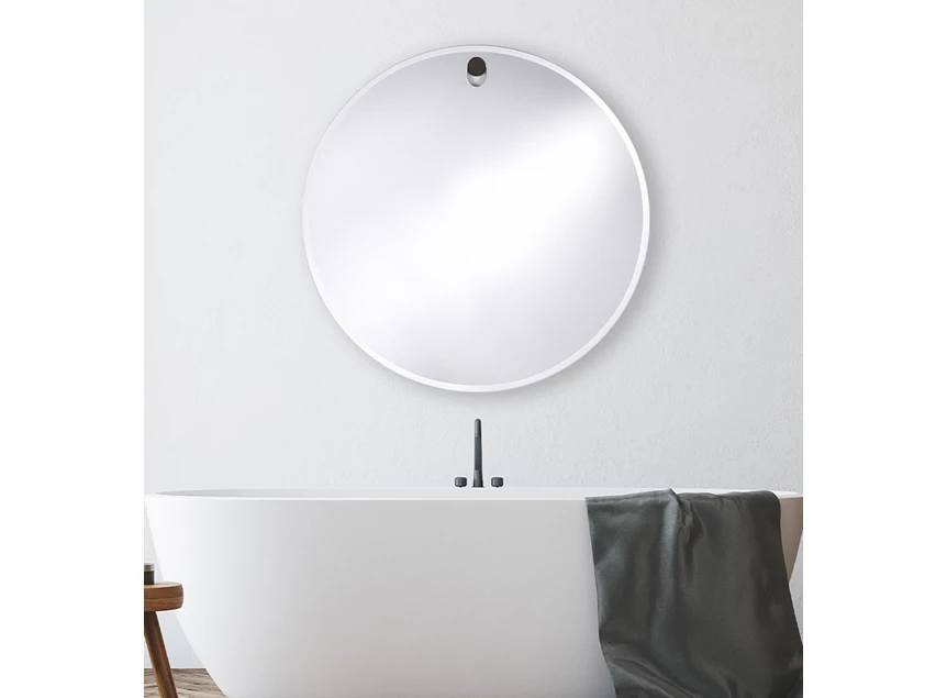 Zwarte knop Spiegel Globo M 2796.202 rond Deknudt Mirrors