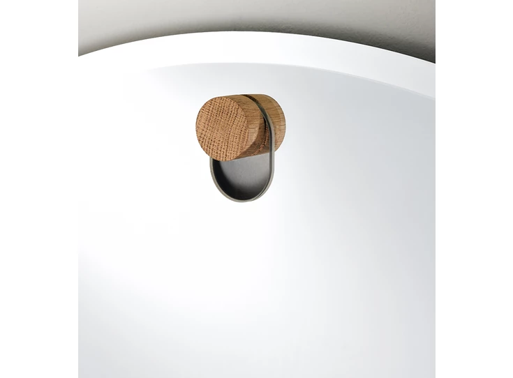 Eik natuur knop Spiegel Globo L 2796.302 rond Deknudt Mirrors