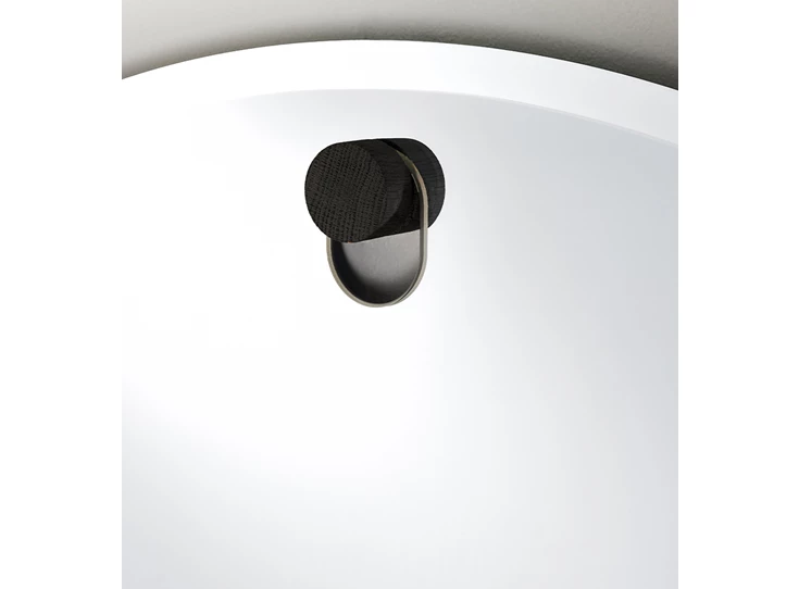 Zwarte knop Spiegel Globo L 2796.302 rond Deknudt Mirrors