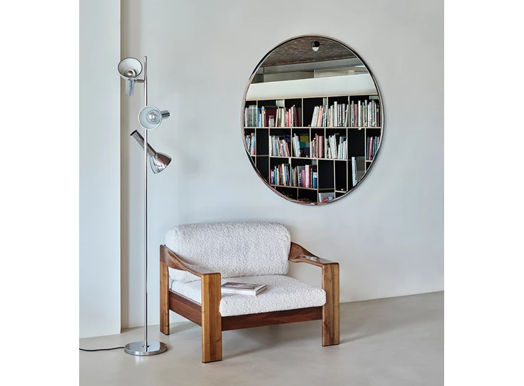 Zijkant zwart Spiegel Globo L 2796.302 rond Deknudt Mirrors