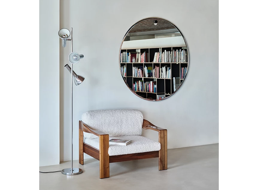 Zijkant zwart Spiegel Globo L 2796.302 rond Deknudt Mirrors