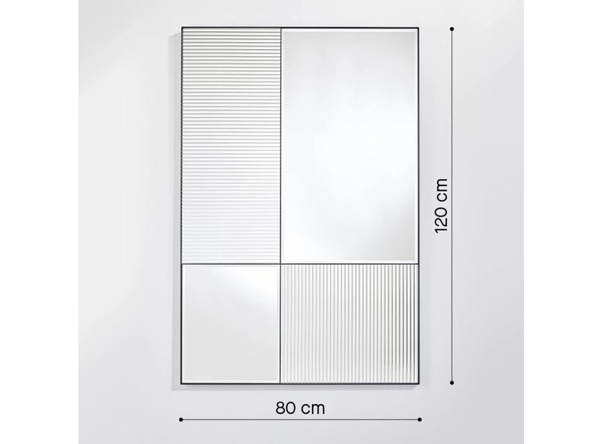 Afmetingen Spiegel Finestra Flutes Rect 2878.202 rechthoekig Deknudt Mirrors