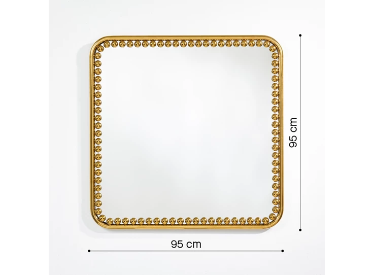 Afmetingen Spiegel Diva Square 8111.BFN vierkant goud Deknudt Mirrors