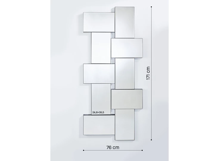 Afmetingen Spiegel Criss Cross 9035.ASB rechthoekig Deknudt Mirrors
