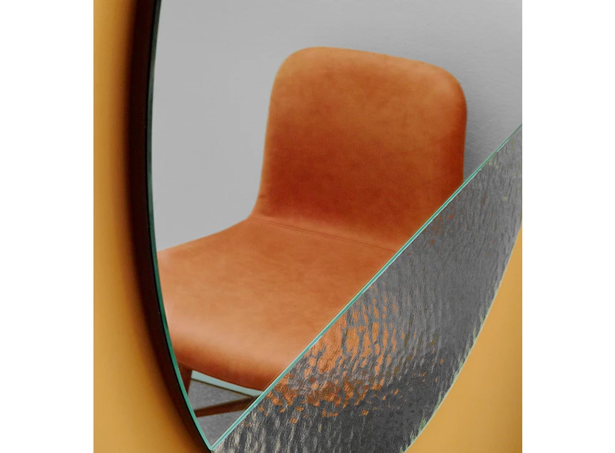 Detail zijkant Spiegel Cord Deco M 2813.101 rond Deknudt Mirrors