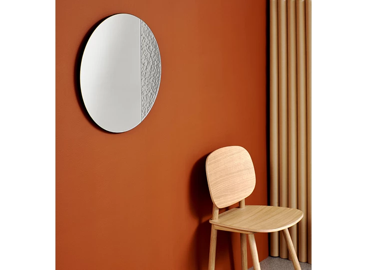 Zijde sfeerfoto Spiegel Cord Deco M 2813.101 rond Deknudt Mirrors