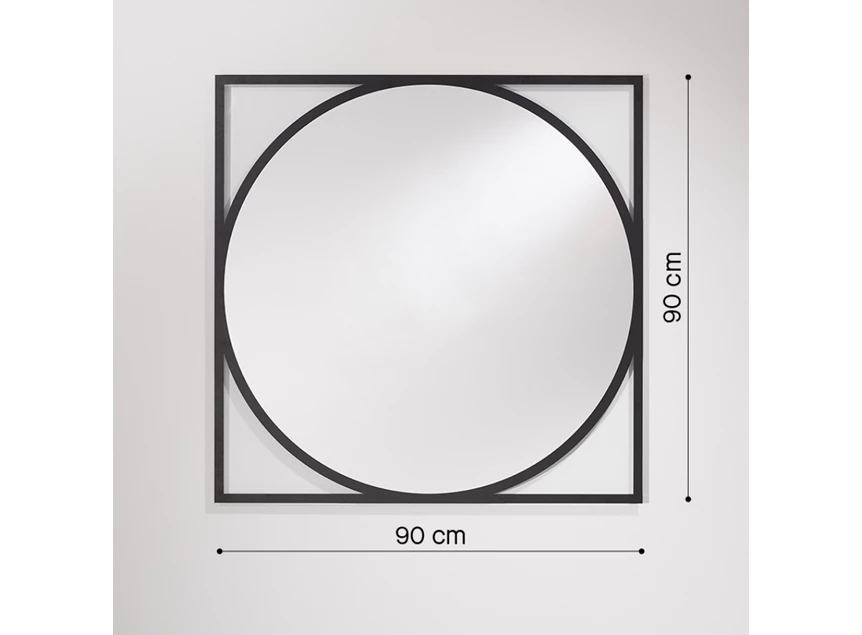 Afmetingen Spiegel Circo 2843.251 vierkant rond Deknudt Mirrors