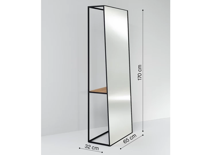Afmetingen Spiegel Chassis XL Black 3052.351 vrijstaand Deknudt Mirrors