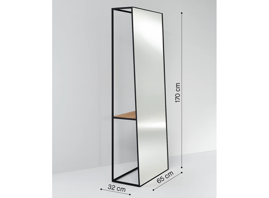 Afmetingen Spiegel Chassis XL Black 3052.351 vrijstaand Deknudt Mirrors