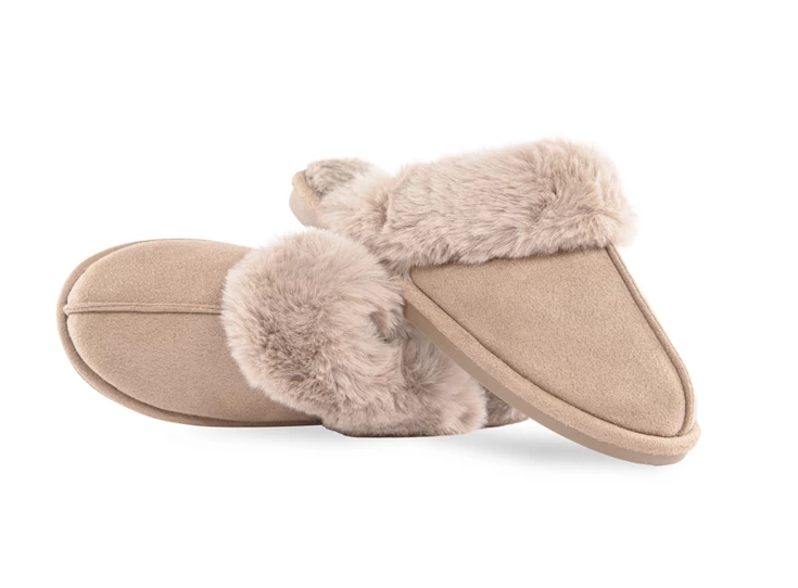 Snuggs suede pantoffels- 38/39- beige