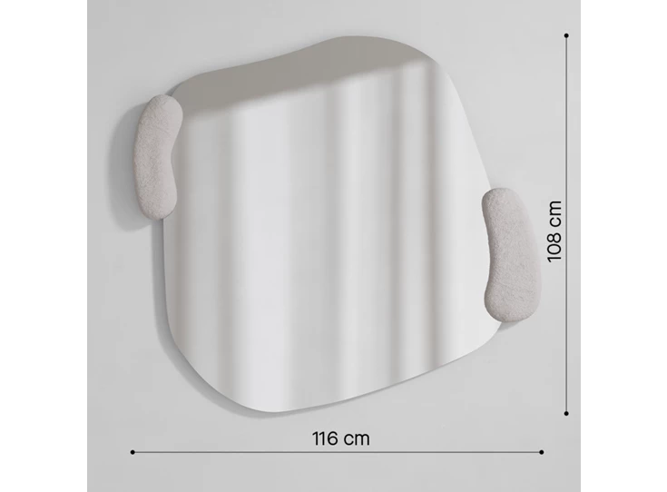 Afmetingen Spiegel Calco White Square 2915.271 vierkant organisch Deknudt Mirrors