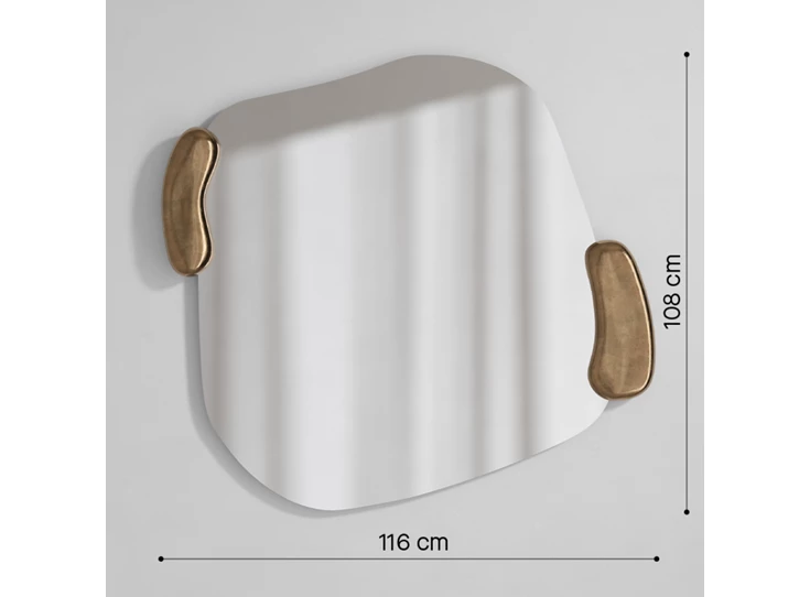 Afmetingen Spiegel Calco Gold Square 2915.211 vierkant organisch Deknudt Mirrors