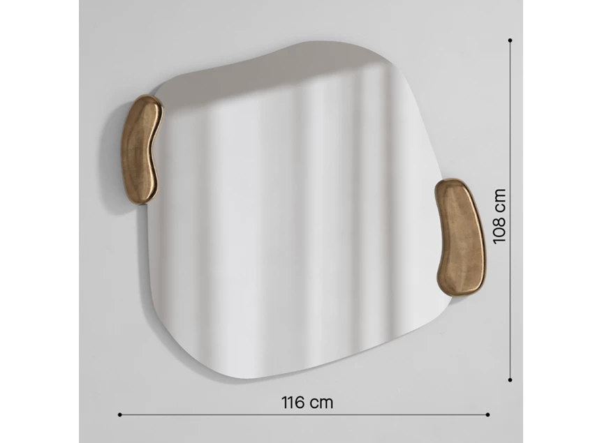 Afmetingen Spiegel Calco Gold Square 2915.211 vierkant organisch Deknudt Mirrors