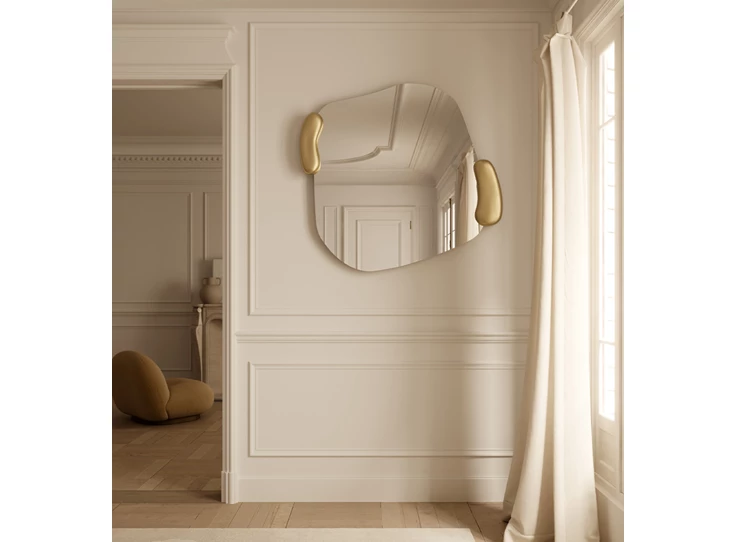 Sfeerfoto Spiegel Calco Gold Square 2915.211 vierkant organisch Deknudt Mirrors