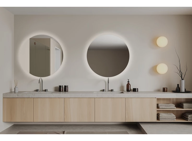 Set Spiegel Brio Clear S IP44 2859.257 rond Deknudt Mirrors