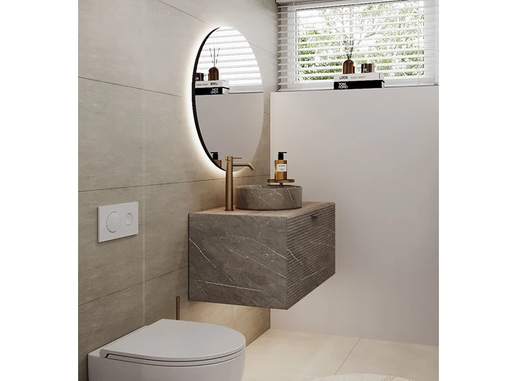 Zijde Spiegel Brio Clear S IP44 2859.257 rond Deknudt Mirrors