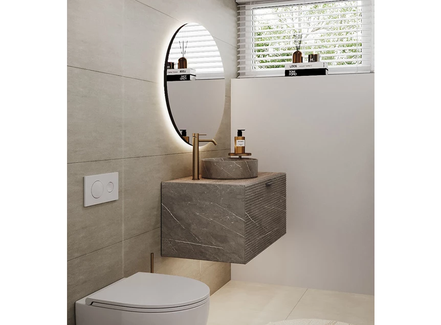 Zijde Spiegel Brio Clear S IP44 2859.257 rond Deknudt Mirrors