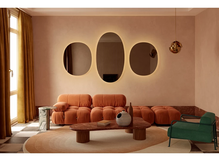 Set combo Spiegel Brio Bronze L 2929.414 ovaal Deknudt Mirrors