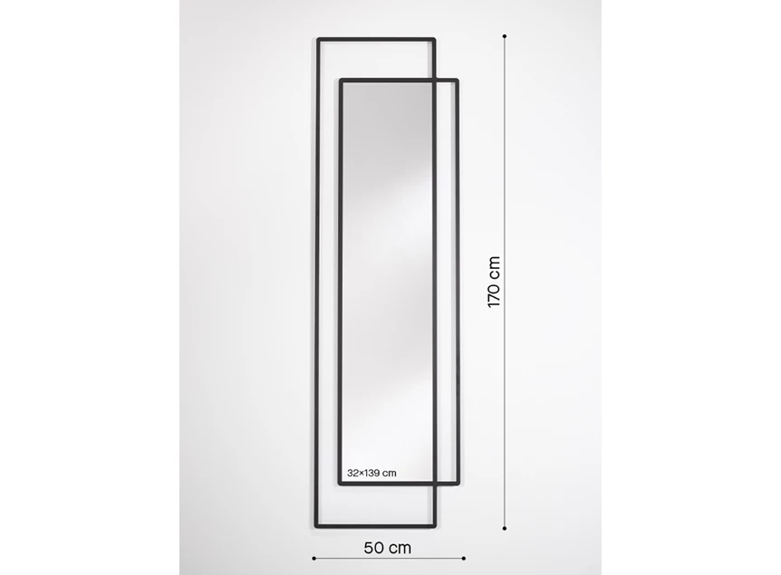 Afmetingen Spiegel Bordo 2842.351 rechthoekig Deknudt Mirrors