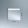 Afmetingen Spiegel B.Light 1 2802.194 badkamer Deknudt Mirrors