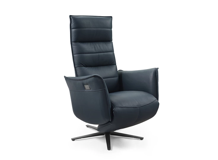 6276 relaxzetel iris schuin vooraanzicht gesloten ocean blue leder motoren batterij