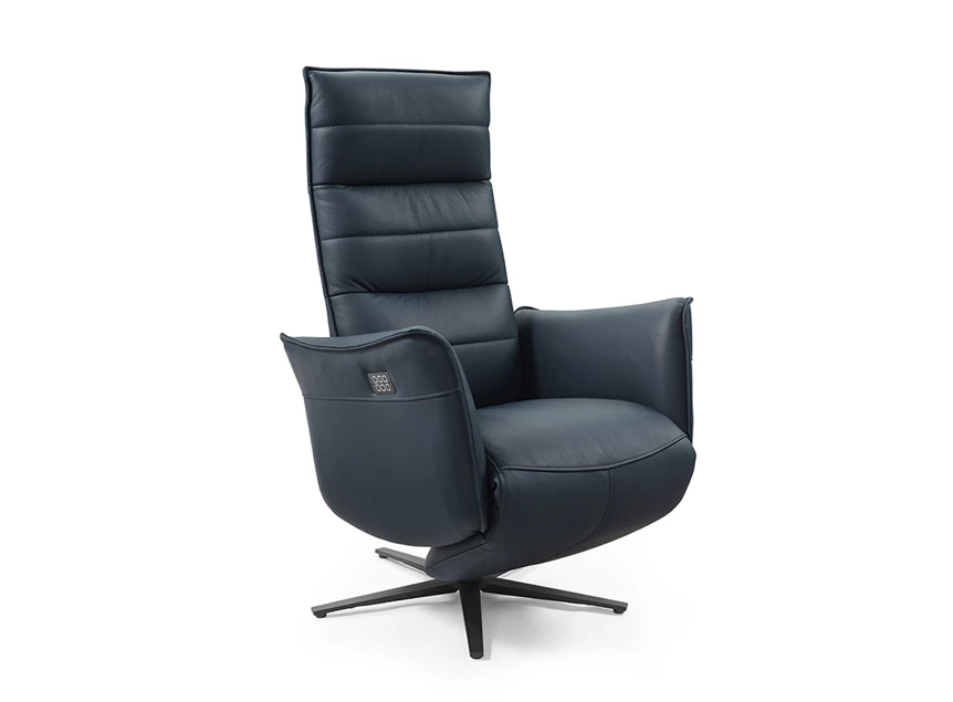 6276 relaxzetel iris schuin vooraanzicht gesloten ocean blue leder motoren batterij