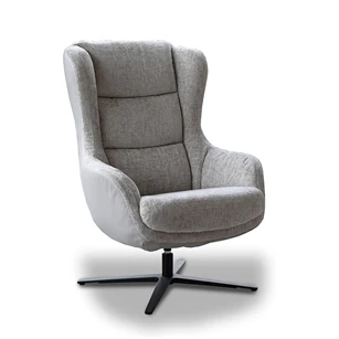 Fauteuil Gilbert op draaivoet in stof schuin vooraanzicht.jpg
