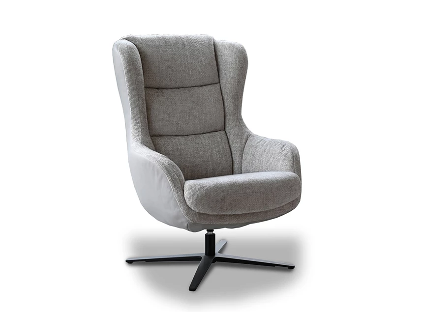 Fauteuil Gilbert op draaivoet in stof schuin vooraanzicht.jpg