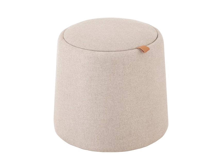 poef bijzettafel - rond - textiel hout - beige 25046 Web.jpg