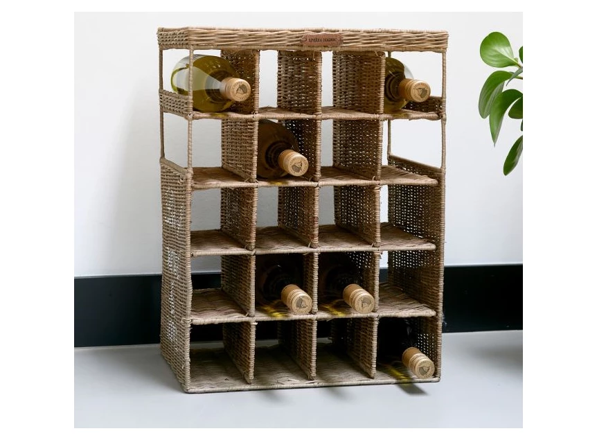 RUSTIC RATTAN WINE & LOVE WINE RACK-sfeerbeeld