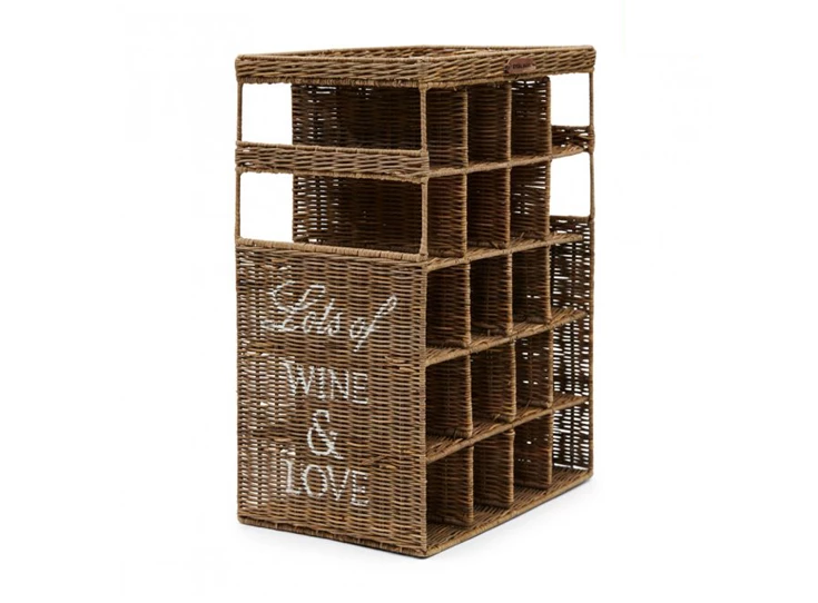 RUSTIC RATTAN WINE & LOVE WINE RACK-schuin