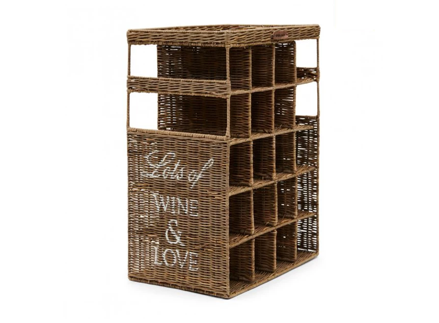 RUSTIC RATTAN WINE & LOVE WINE RACK-schuin
