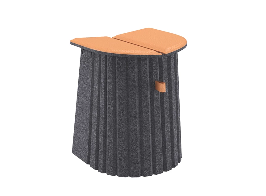 Opvouwbare poef Agility DS-5010 leder cognac De Sede