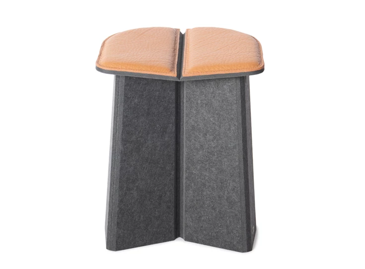 Front Opvouwbare poef Agility DS-5010 leder cognac De Sede