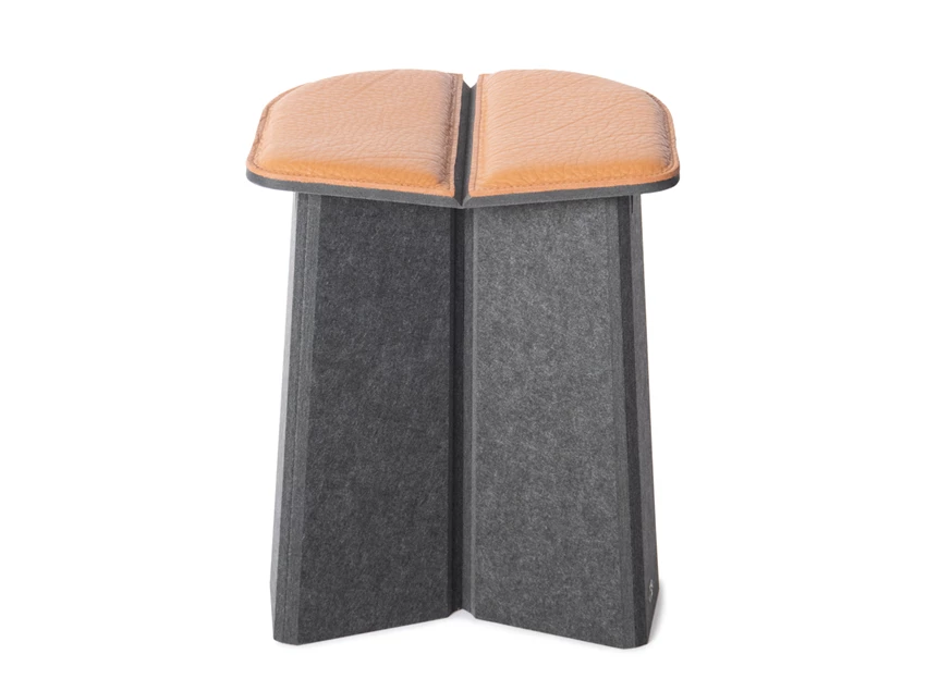 Front Opvouwbare poef Agility DS-5010 leder cognac De Sede