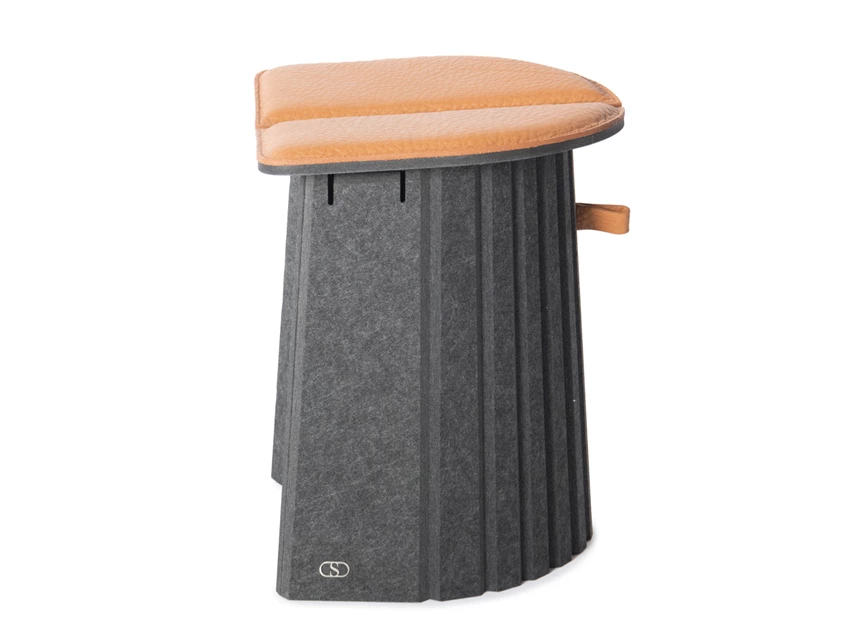 Zijkant Opvouwbare poef Agility DS-5010 leder cognac De Sede