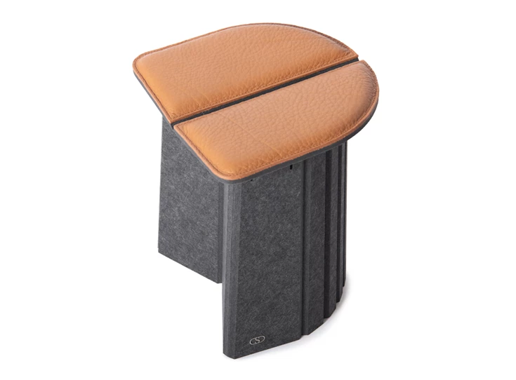 Bovenkant Opvouwbare poef Agility DS-5010 leder cognac De Sede